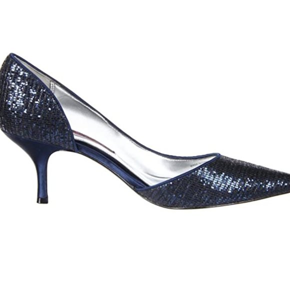 $100 OFF ✅ NINA BLANCA - NG Navy Glitter Pump Shoes~9M ✨ New in the Original Box - Picture 4 of 17
